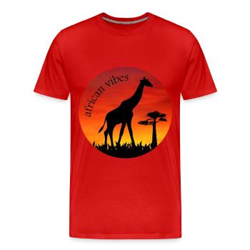Giraffe 1 - Men's Premium Organic T-Shirt - red - Front - Damien (186cm)
