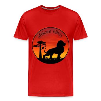 löwe 1 - Männer Premium Bio T-Shirt - Rot - Vorne - Damien (186cm)