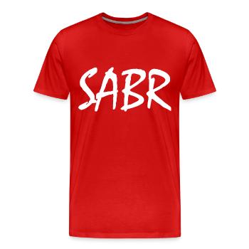 Sabr - T-shirt bio Premium Homme - rouge - Devant - Damien (186cm)