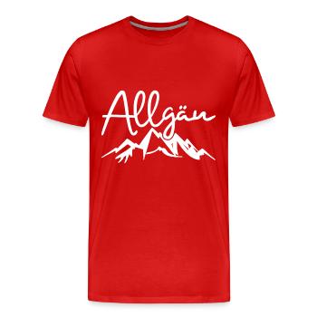 Allgäu Wandern Berge Natur - Männer Premium Bio T-Shirt - Rot - Vorne - Damien (186cm)