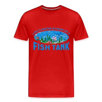 Aquarist Fish Keeper Hobby Aquarium Fish Keeper - T-shirt bio Premium Homme - rouge - Devant - Damien (186cm)