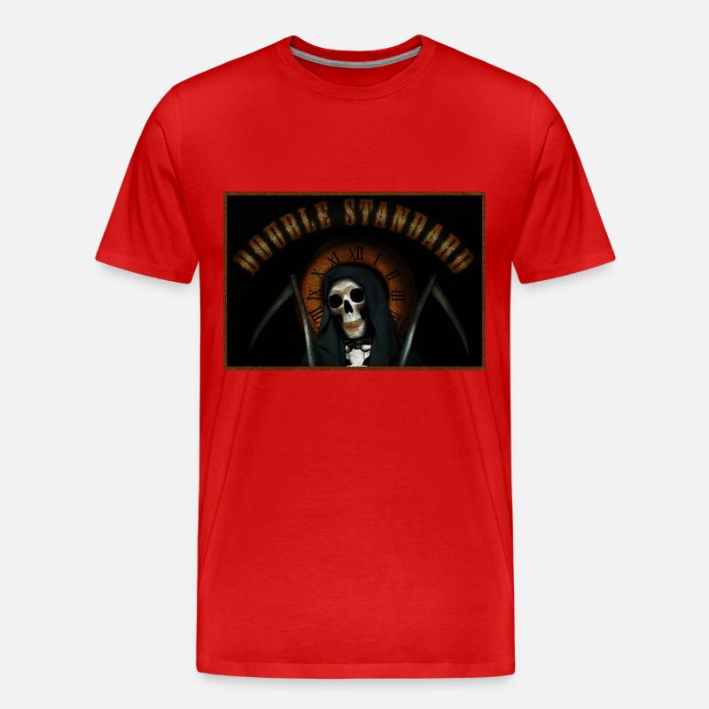 Sensenmann mit Doppelstandard - Männer Premium Bio T-Shirt - Rot