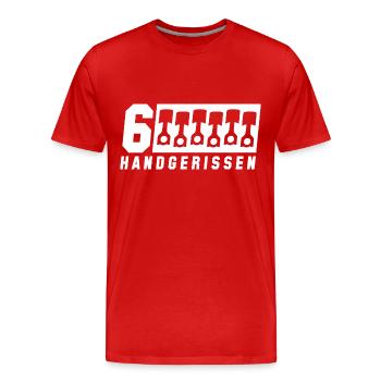 6 Zylinder handgerissen Autotuning Motor Shirt - Männer Premium Bio T-Shirt - Rot - Vorne - Damien (186cm)