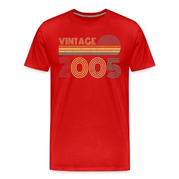 Vintage 2005 - Men's Premium Organic T-Shirt - red - Front - Damien (186cm)