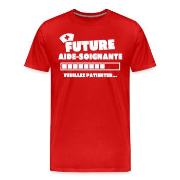 Future aide soignante - T-shirt bio Premium Homme - rouge - Devant - Damien (186cm)