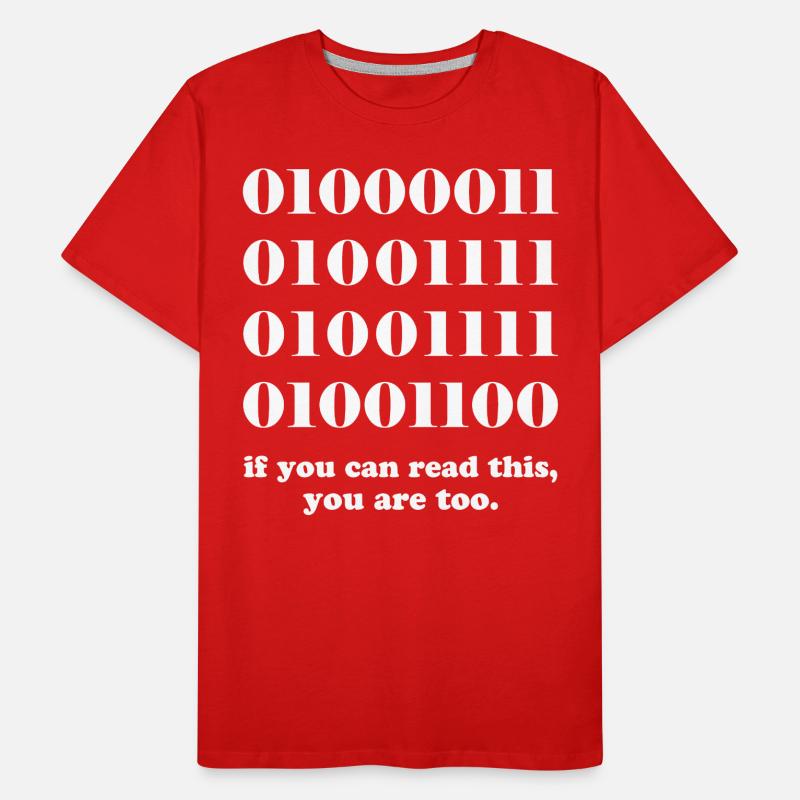 Computer binary code developers gift Men's Premium Organic T-Shirt