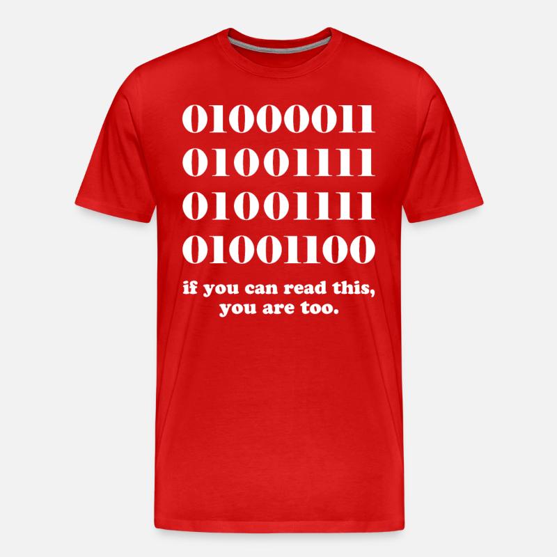 Computer binary code developers gift - Men's Premium Organic T-Shirt - red