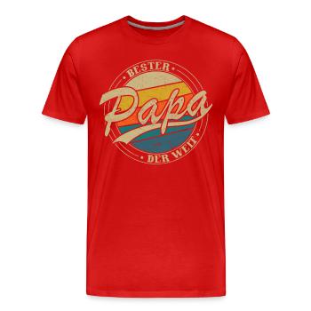 Bester Papa der welt - Männer Premium Bio T-Shirt - Rot - Vorne - Damien (186cm)