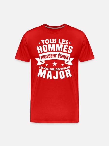 Les meilleurs deviennent major - T-shirt bio Premium Homme - rouge