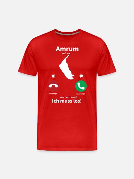 Amrum ruft an... - Männer Premium Bio T-Shirt - Rot