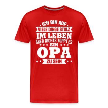 ich bin stolz wie ein Opa - Männer Premium Bio T-Shirt - Rot - Vorne - Damien (186cm)