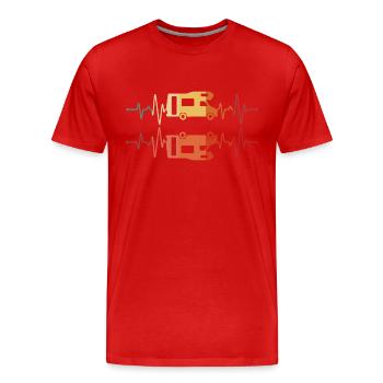 Battement de cœur du camping - T-shirt bio Premium Homme - rouge - Devant - Damien (186cm)