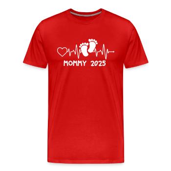 Mommy 2025 Heartbeat - Men's Premium Organic T-Shirt - red - Front - Damien (186cm)