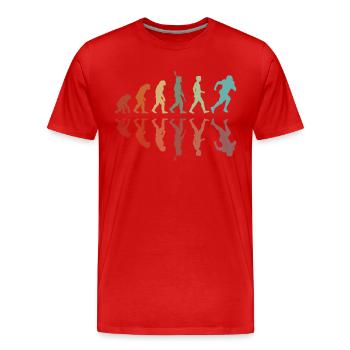 Rugby Entwicklung - Männer Premium Bio T-Shirt - Rot - Vorne - Damien (186cm)