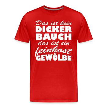Bauch das ist ein feinkost gewölbe - Männer Premium Bio T-Shirt - Rot - Vorne - Damien (186cm)