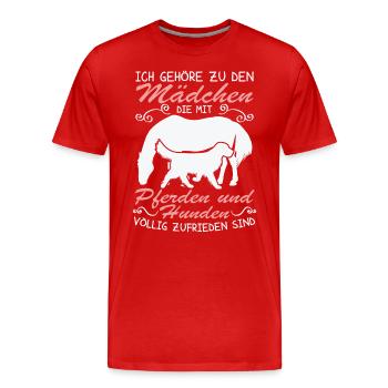 Hunden völlig zufrieden - Männer Premium Bio T-Shirt - Rot - Vorne - Damien (186cm)
