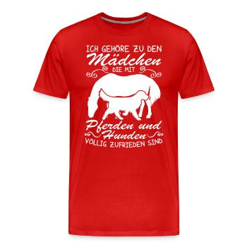 Hunden völlig zufrieden - Männer Premium Bio T-Shirt - Rot - Vorne - Damien (186cm)