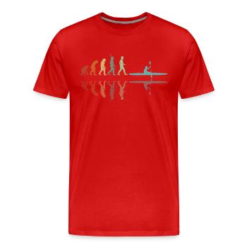 Kajak Entwicklung - Männer Premium Bio T-Shirt - Rot - Vorne - Damien (186cm)