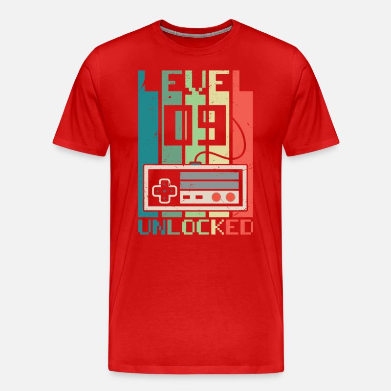 Level 9 freigeschaltet - Männer Premium Bio T-Shirt - Rot
