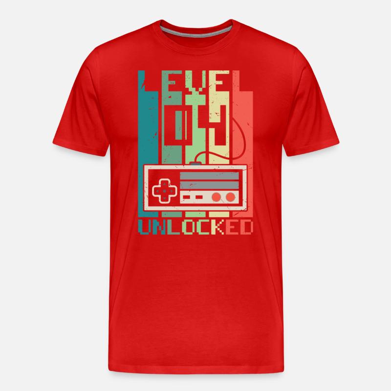 Level 4 freigeschaltet - Männer Premium Bio T-Shirt - Rot
