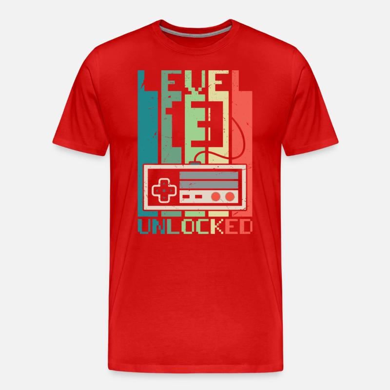 Level 13 freigeschaltet - Männer Premium Bio T-Shirt - Rot