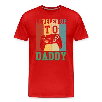De niveau supérieur à papa - T-shirt bio Premium Homme - rouge - Devant - Damien (186cm)
