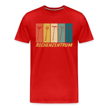 Rechenzentrum Gärtner Rechen Geschenk - Männer Premium Bio T-Shirt - Rot - Vorne - Damien (186cm)