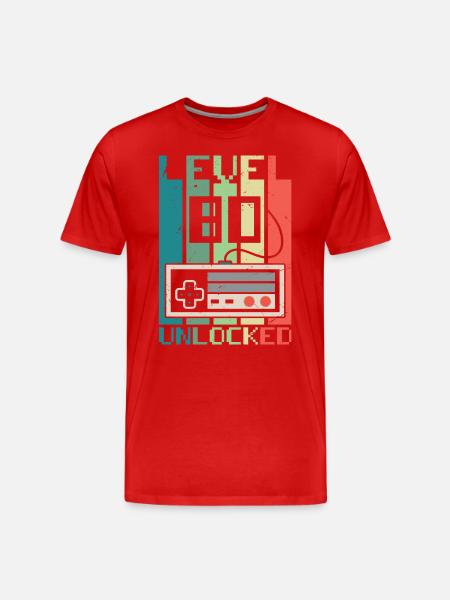 Level 80 Unlocked - Men's Premium Organic T-Shirt - red
