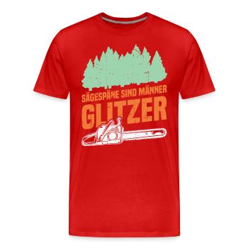 Sawdust is men's glitter - Men's Premium Organic T-Shirt - red - Front - Damien (186cm)