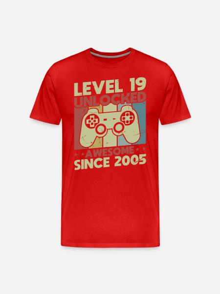 Level 19 Unlocked - Men's Premium Organic T-Shirt - red