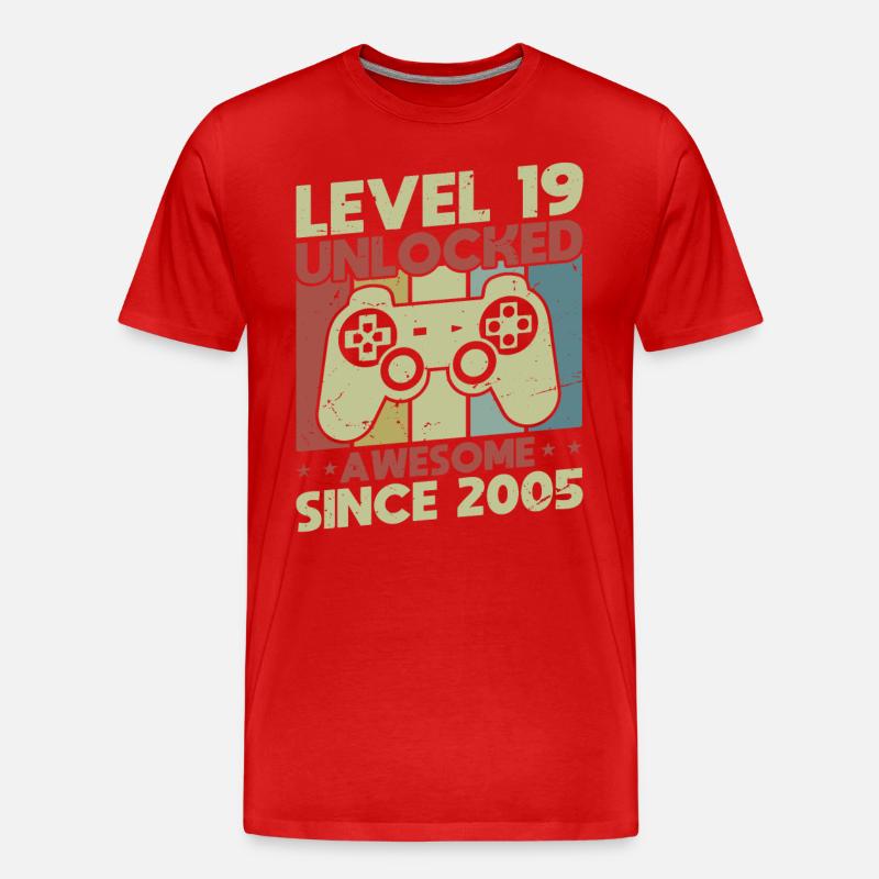 Level 19 freigeschaltet - Männer Premium Bio T-Shirt - Rot
