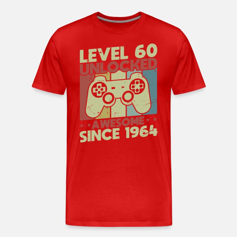 Level 60 freigeschaltet - Männer Premium Bio T-Shirt - Rot
