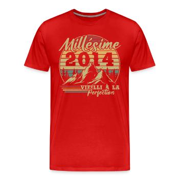 Jahrgang 2014 - Männer Premium Bio T-Shirt - Rot - Vorne - Damien (186cm)