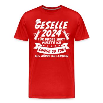 Geselle 2024 - Männer Premium Bio T-Shirt - Rot - Vorne - Damien (186cm)