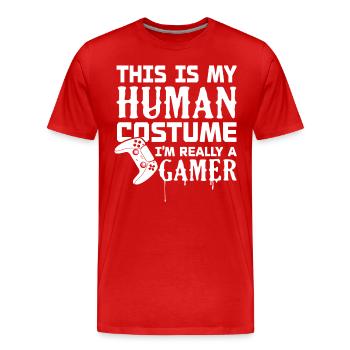 I'm really a gamer - Men's Premium Organic T-Shirt - red - Front - Damien (186cm)