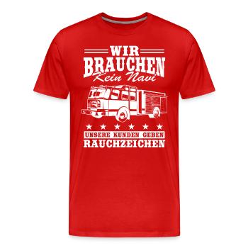 Nous n’avons pas besoin de donner un GPS à nos clients - T-shirt bio Premium Homme - rouge - Devant - Damien (186cm)