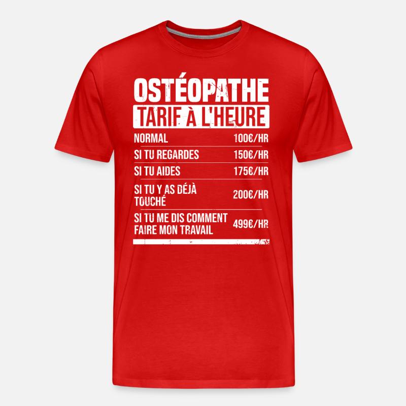 Osteopath Stundensatz Geschenkidee Humor - Männer Premium Bio T-Shirt - Rot