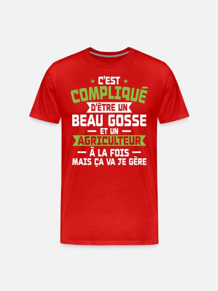 Bogosse and Farmer - Men's Premium Organic T-Shirt - red