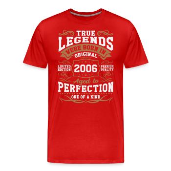 Legends Born in 2006 - Men's Premium Organic T-Shirt - red - Front - Damien (186cm)