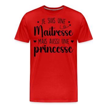 Mistress and Princess - Formidable Mistress - Men's Premium Organic T-Shirt - red - Front - Damien (186cm)