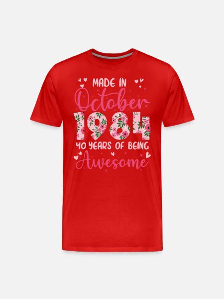 October 1984 Women's 40th Anniversary - Men's Premium Organic T-Shirt - 
