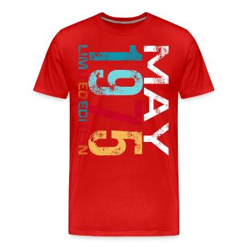 Legend 1975 50th Birthday Gifts for Men Women 50 Y - Men's Premium Organic T-Shirt - red - Front - Damien (186cm)