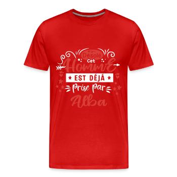 Cadeau Homme déja pris par Alba - T-shirt bio Premium Homme - rouge - Devant - Damien (186cm)