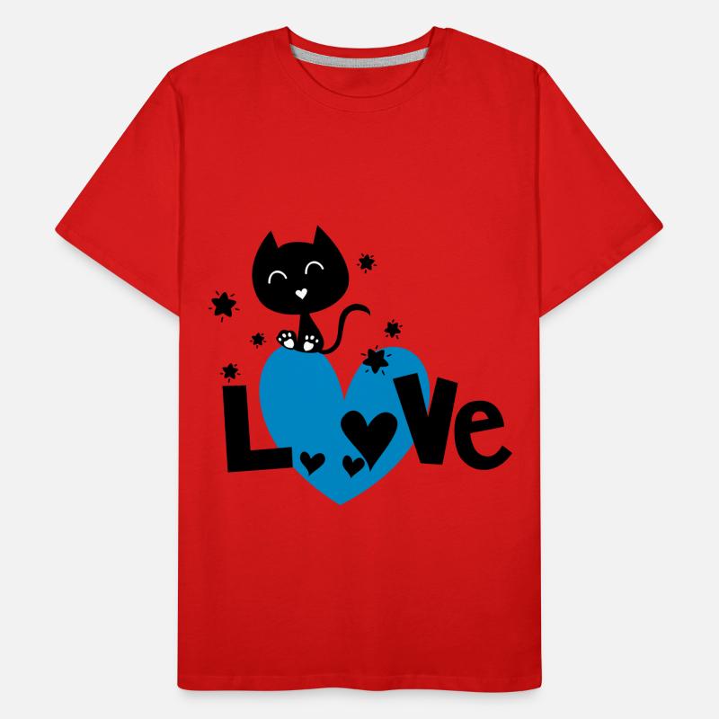 Un amour de chat ! aimer les chats T-shirt bio Premium Homme