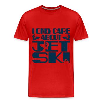 Ich kümmere mich nur um Jetski - Männer Premium Bio T-Shirt - Rot - Vorne - Damien (186cm)