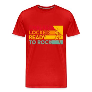 Grimpé Sécurisé Prêt à grimper Velcro - T-shirt bio Premium Homme - rouge - Devant - Damien (186cm)