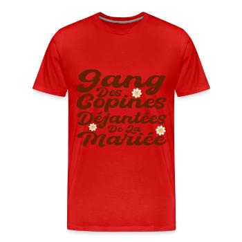 Gang Des Copines Déjantées De La Mariée - T-shirt bio Premium Homme - rouge - Devant - Damien (186cm)