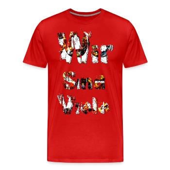 Wir sind viele - Männer Premium Bio T-Shirt - Rot - Vorne - Damien (186cm)