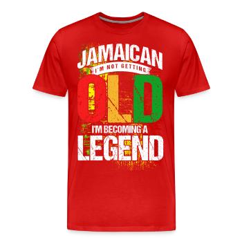 Cadeau Vintage Rasta Reggae Jamaïque - T-shirt bio Premium Homme - rouge - Devant - Damien (186cm)