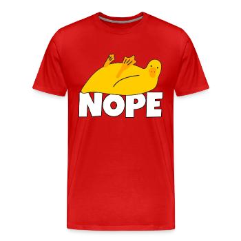 Lazy Duck Nope Not Today Lazy Lazy - Men's Premium Organic T-Shirt - red - Front - Damien (186cm)